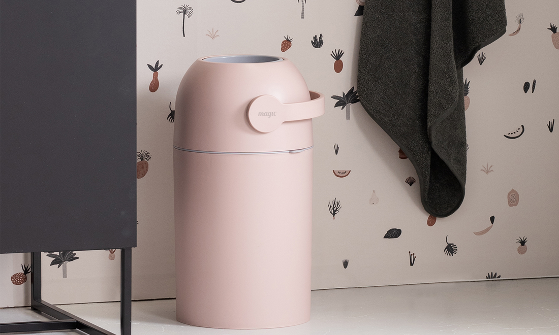 eco-friendly refill-free nappy bin in modern nursery